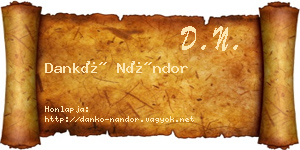 Dankó Nándor névjegykártya
